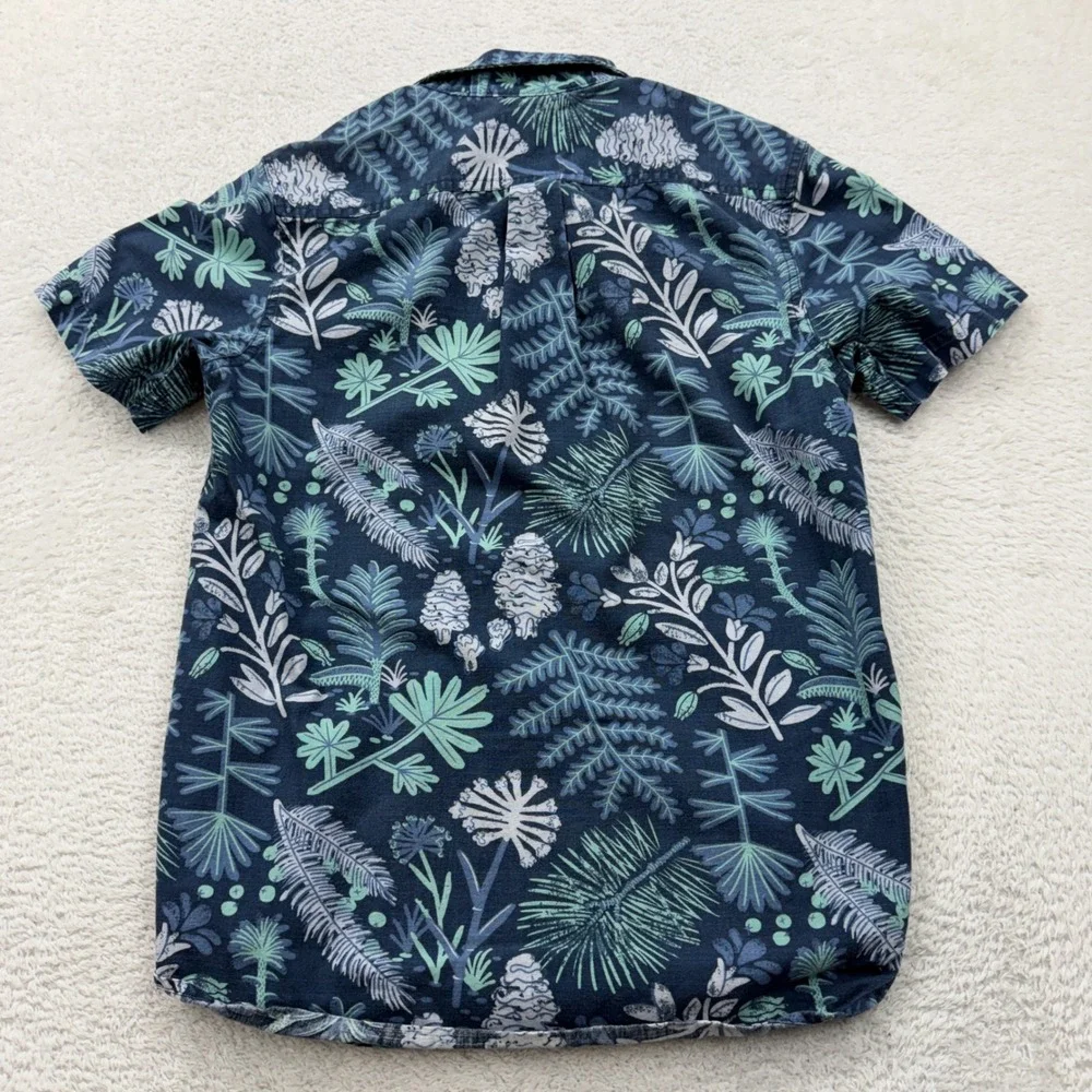 The‎ North Face Mens Small Short Sleeve Botanical Leaf Print Cotton Button Shirt